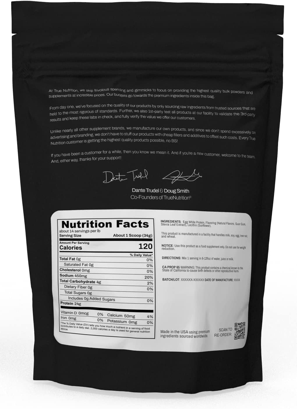 True Nutrition Egg White Protein Powder - 24g Non-GMO Egg Protein per Serving - Low Carb, Low Fat, Paleo, Keto, Gluten Free, Dairy Free (French Vanilla, 1lb)