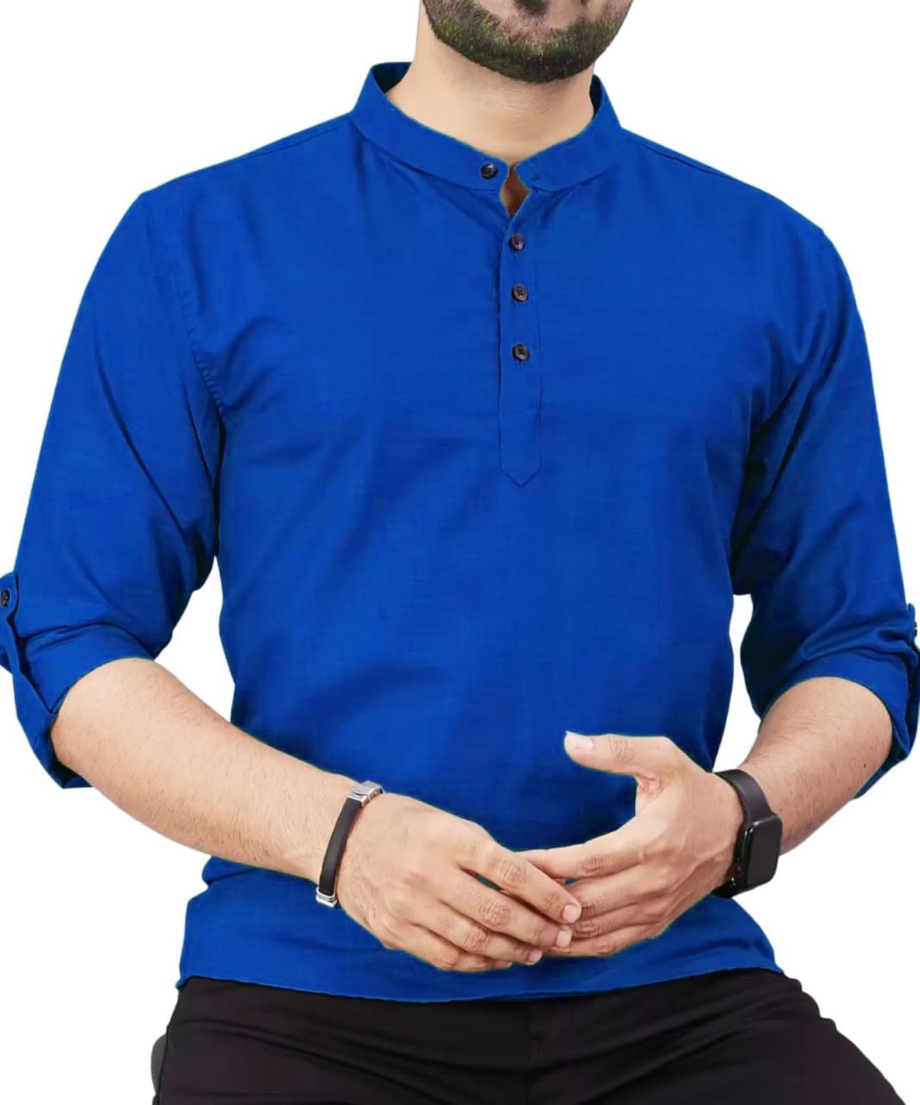 Chemise décontractée homme col mandarin évite la chaleur - 8