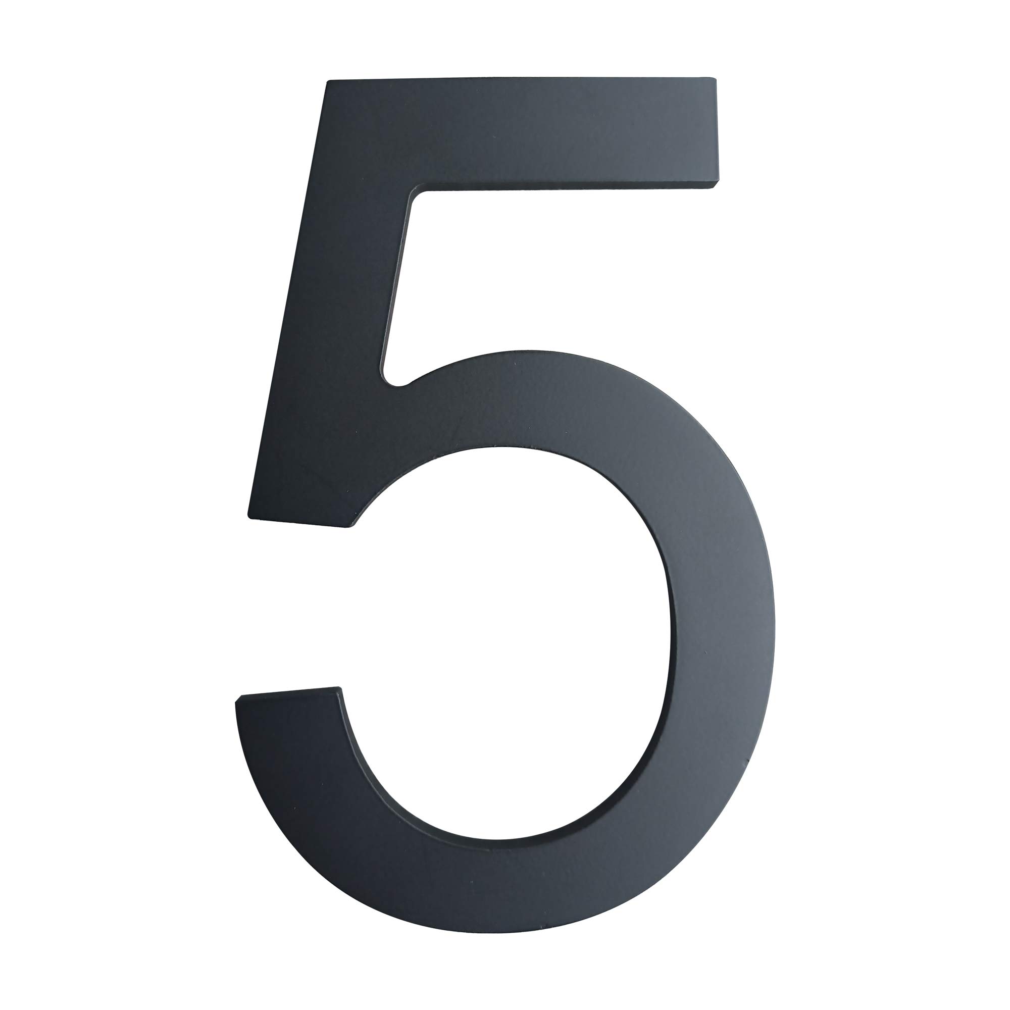 BetLight 6 Inch House Numbers- Modern Floating Stainless Steel Home Address Number Elegant Black Finish,Number 5