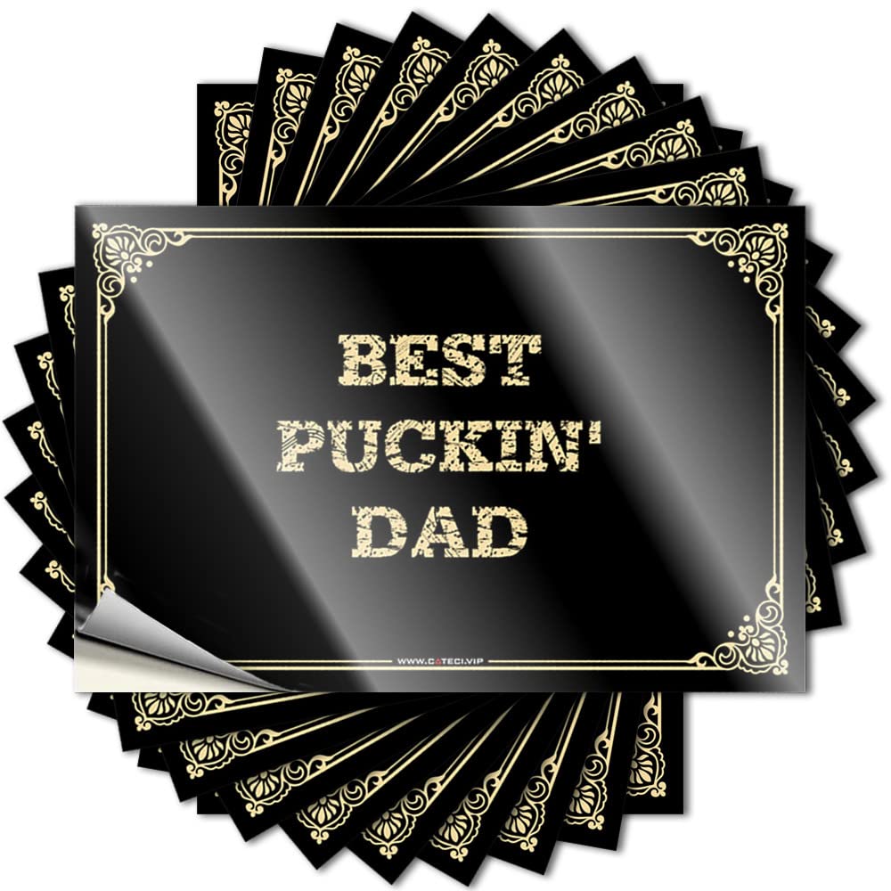 Decals Funny Outdoor Little Man Cave Best Puckin' Dad Long Lasting Pool Signs and Decor(8X12CM-10Pcs)