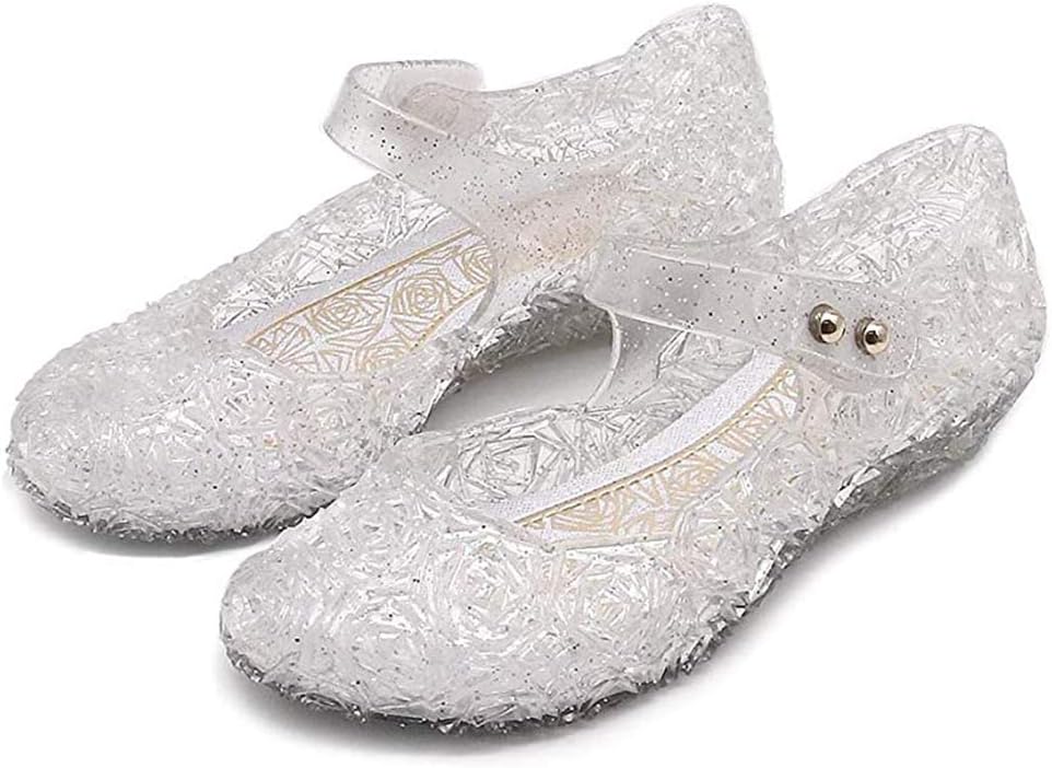 iFANS Girls Princess Jelly Sandals Mary Jane Bird Nest Layered Lines Flat