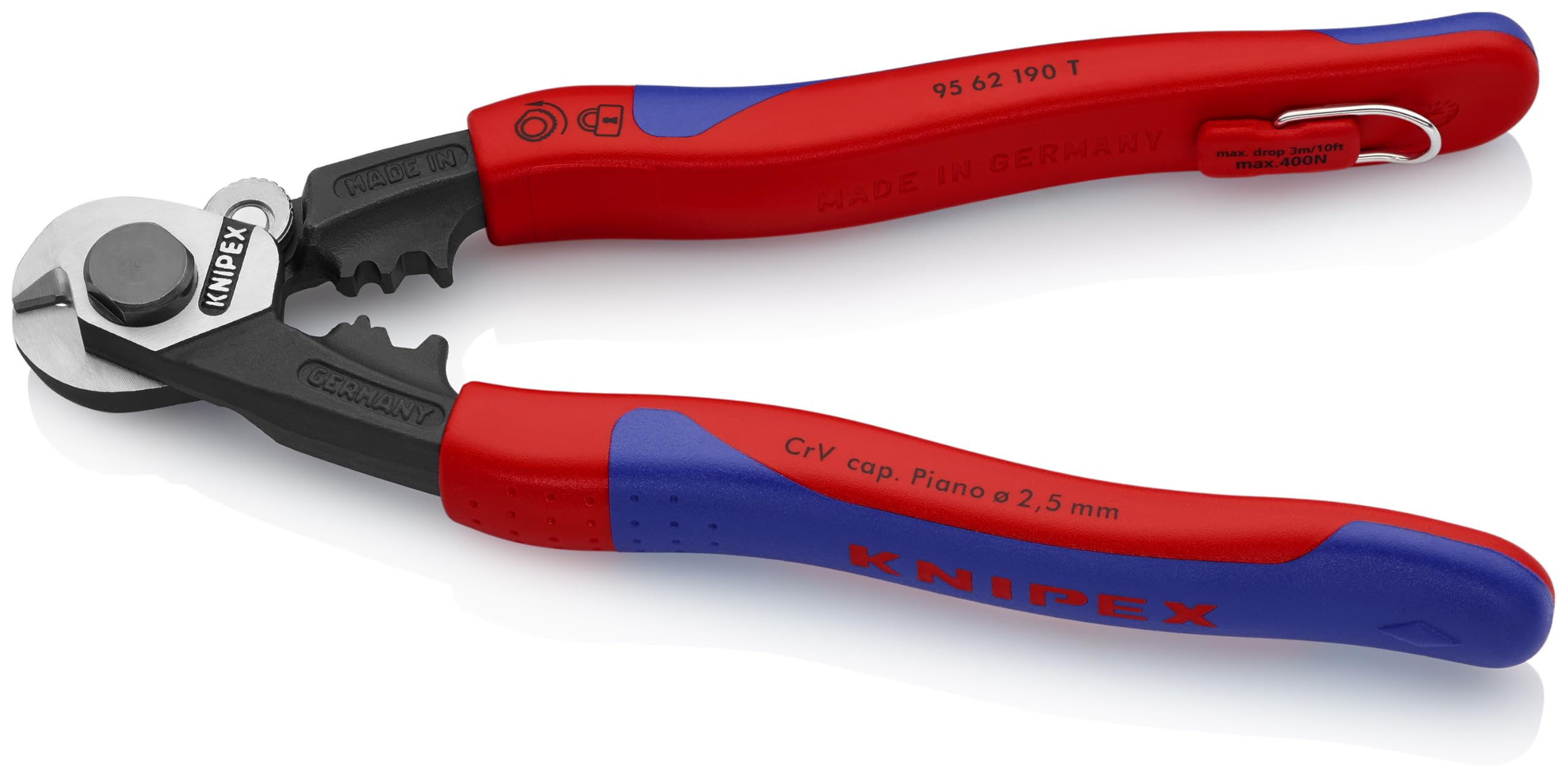 KNIPEX - 95 62 190 T BKA Tools - Taglierine per funi metalliche, multicomponente, attacco legato (9562190TBKA)