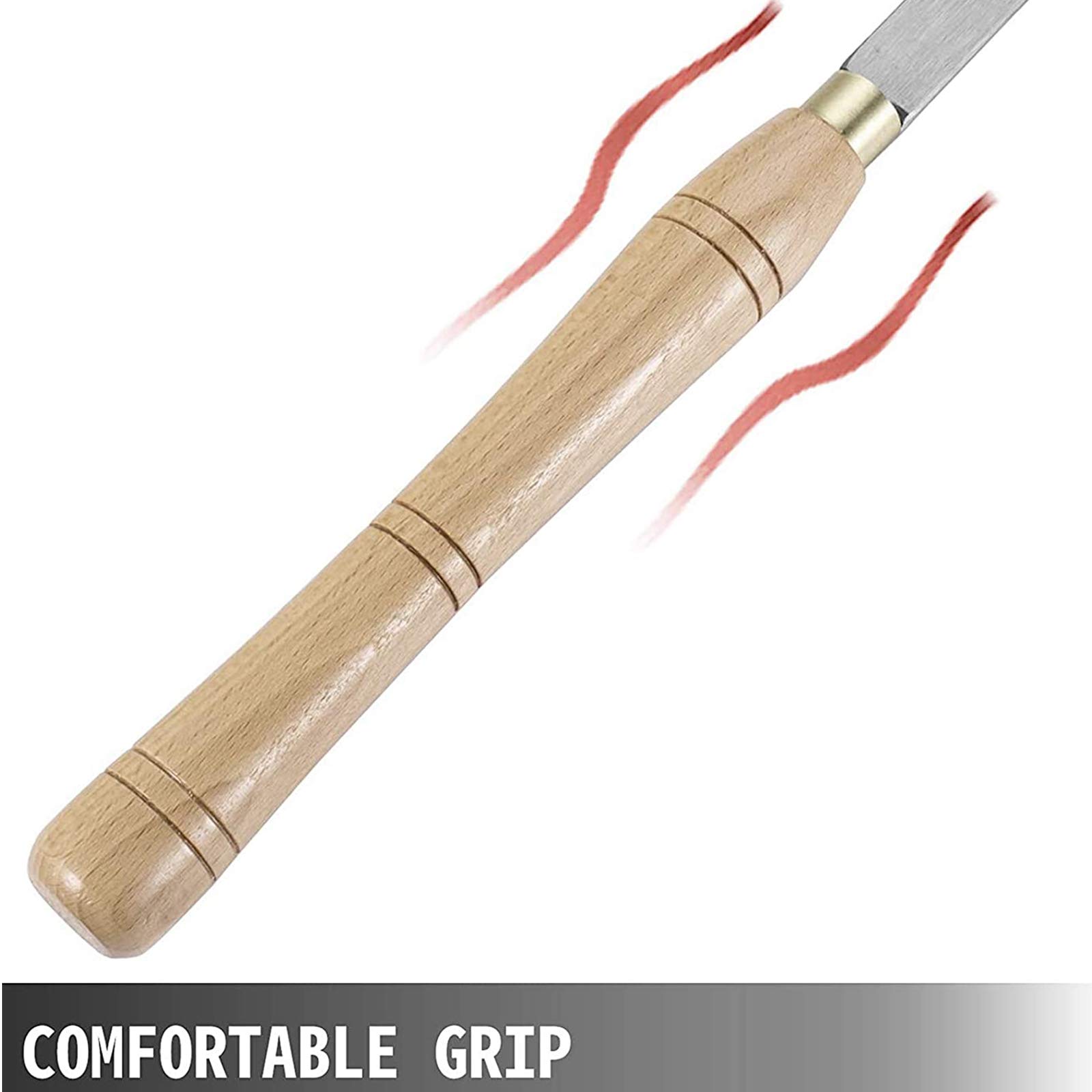 Set di utensili per tornio con punta in metallo duro, utensili per tornitura del legno con alberi dritti e a gancio con comode impugnature per impugnatura Utensili da tornio per hobbisti del legno, fa