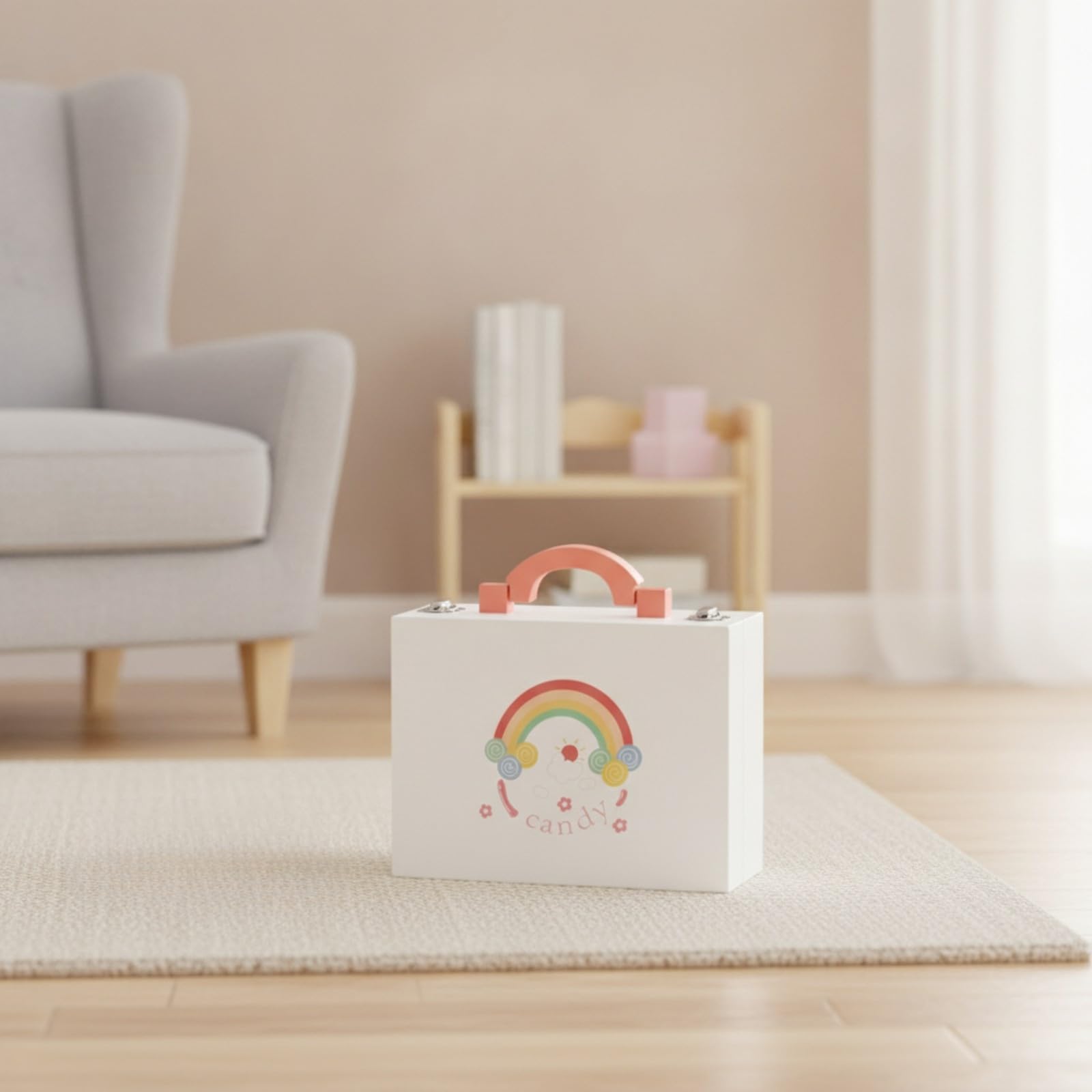 Kit di Trucchi in Legno Finto | Valigetta Trucchi Bambina, Sicuro, per Asilo, Bambine, Bambini