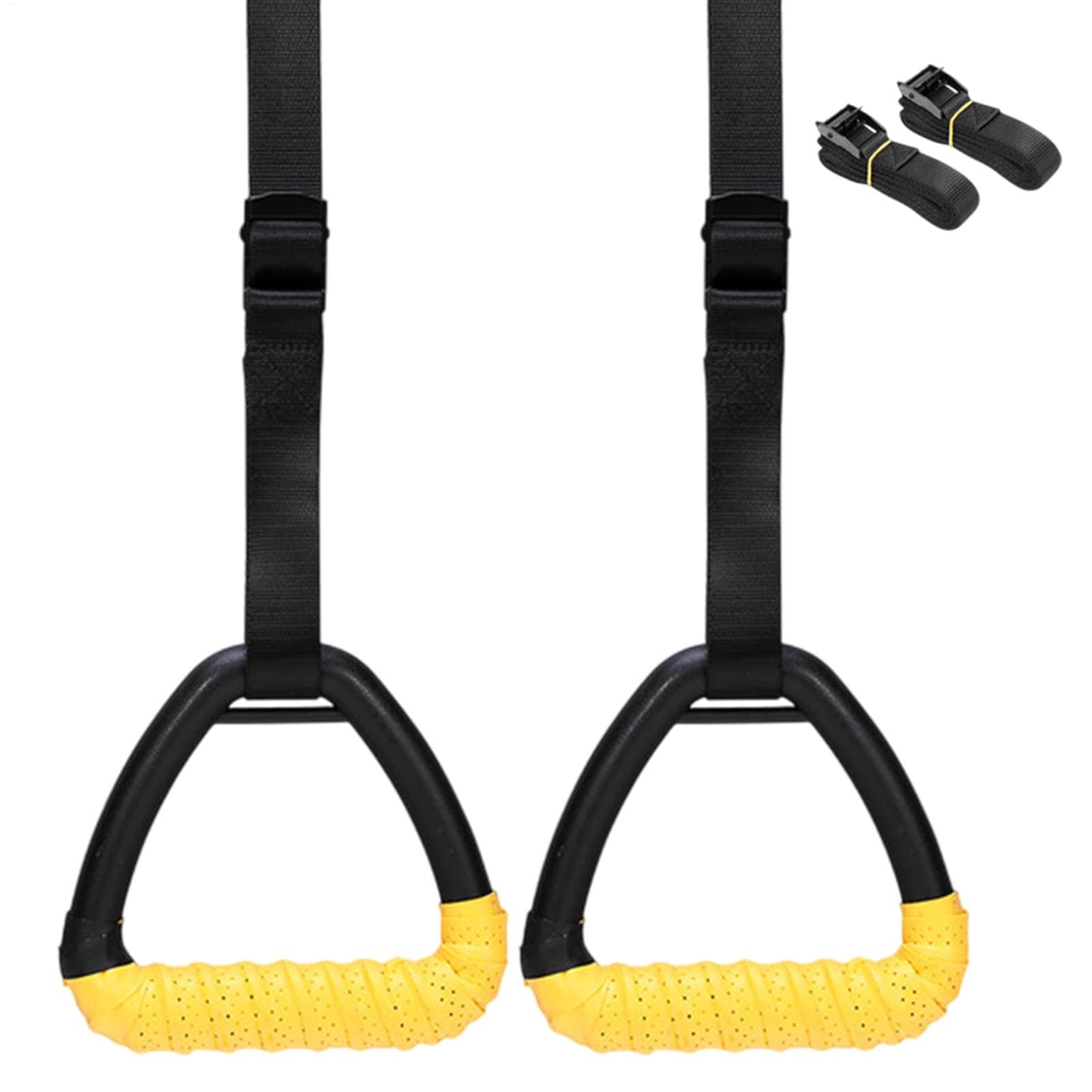 Fitness Rings - Safe and Durable Gymnastic Rings, Load-Bearing Suspension Ring | Adjustable Strength Training Equipment, CrossFitt Ring for Strength, Home Gym Workout, Bodyweight Exercise