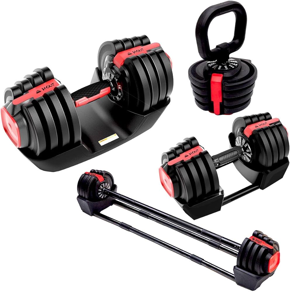 Amazon | Wout ダンベル 可変式 18kg コンパクト 片手だけで簡単