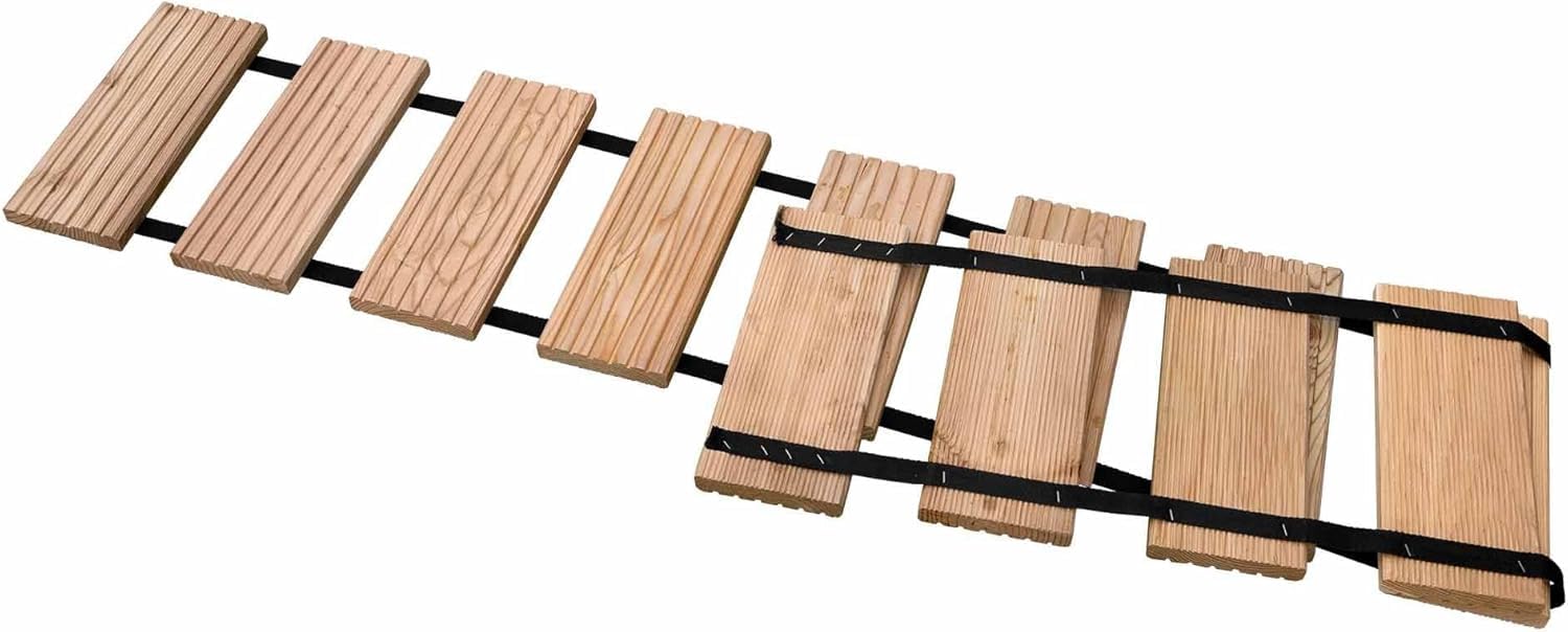2 Stück - Rollweg aus Lärchenholz – Flexibler Holz-Gehweg für Garten, Teich & Terrasse - 2,5 m lang (35 cm) Gartenweg, Holzweg aus Lärche, zum Ausrollen - Witterungsbeständig für den Garten