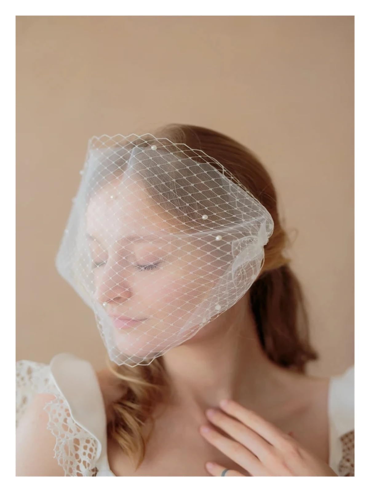 Double Layer Full Birdcage Veil Multi-Layer Soft Mesh Rhinestones Birdcage Bridal Veil main image 2