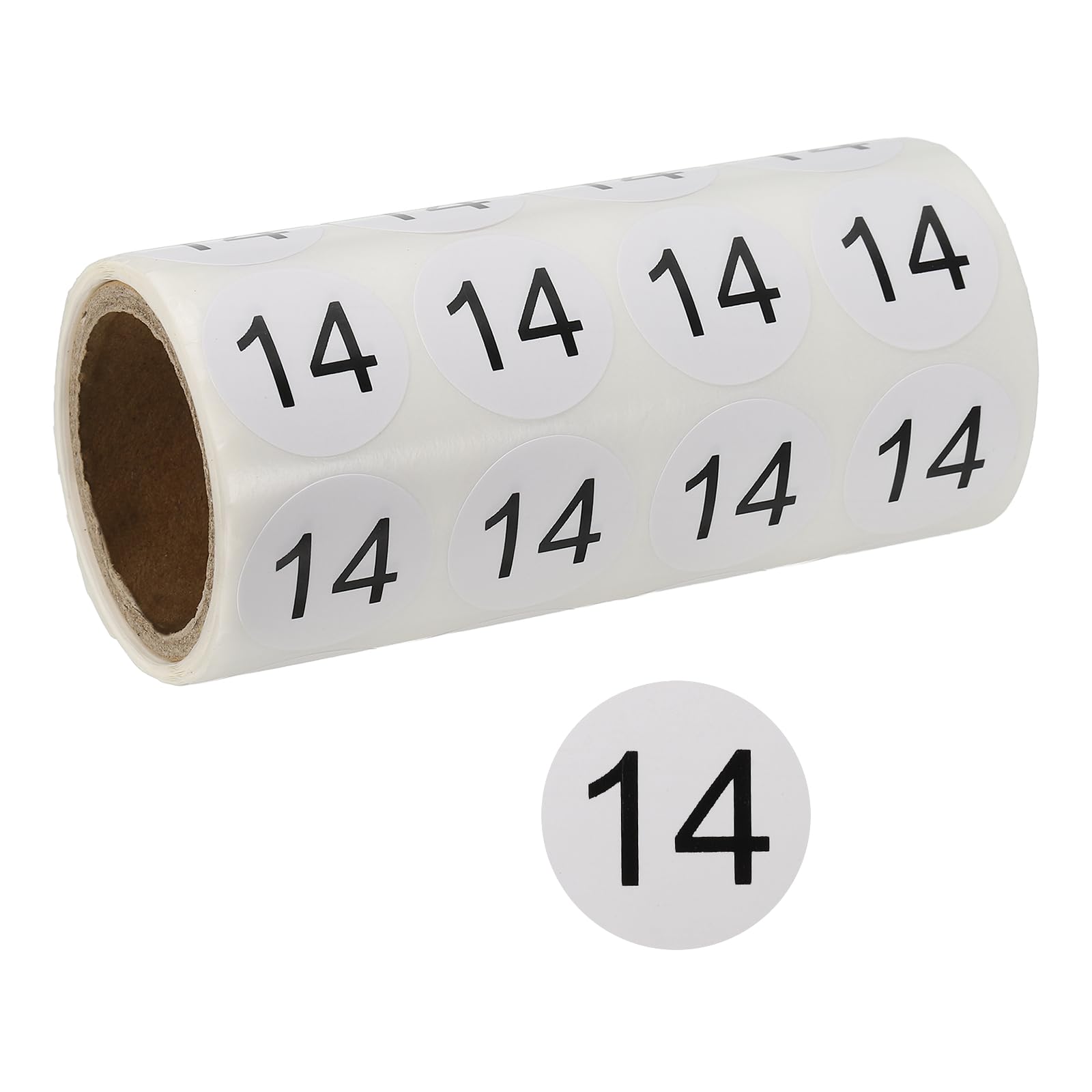 PATIKIL 1 Inch Number Stickers, Number 14 Sticker Numbers Labels Round Small Vinyl Self Adhesive Label Circle Decals 500 Pcs 1 Roll for Photo Album Poster Table, Black โ image 1