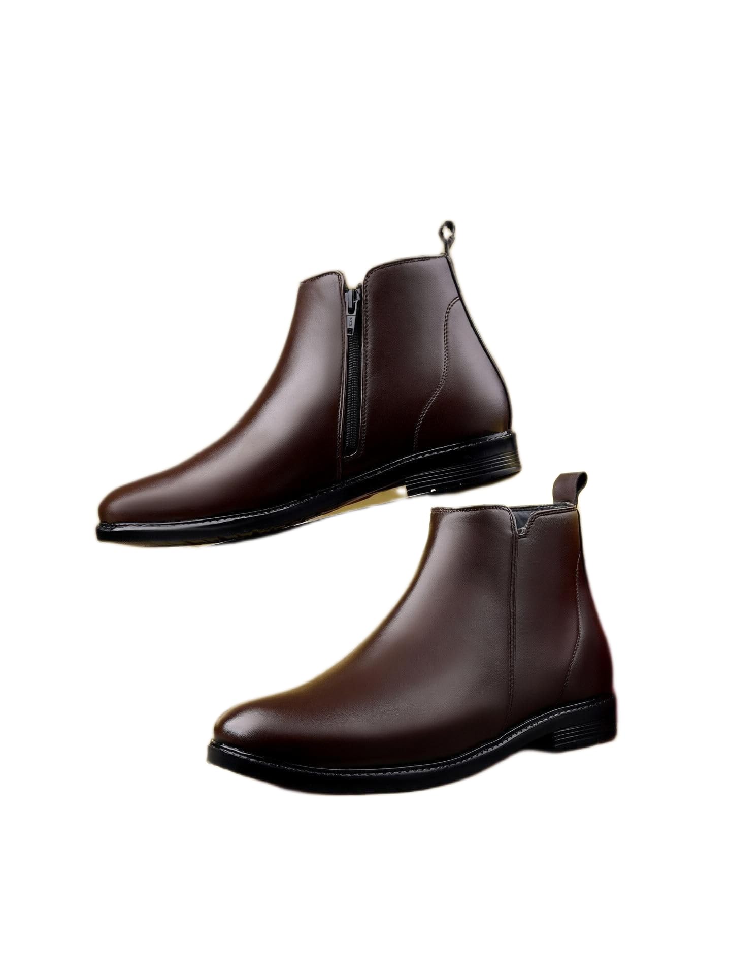 Men's Chelsea Boot in Brown Synthetic Leather with Slip-On Closure for Casual Occasions |10-image-49