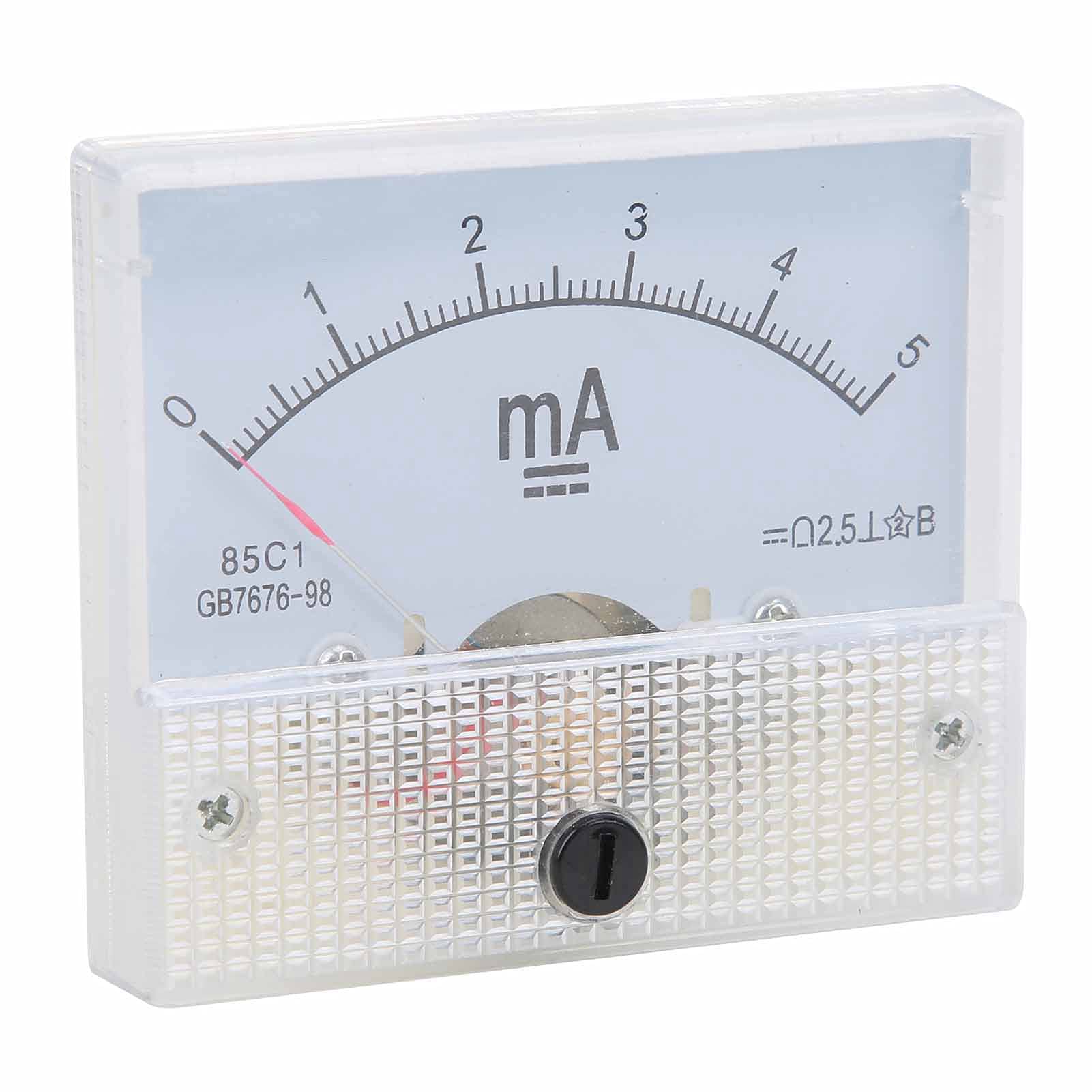 Respicefinem DC 0 5MA Pointer Current Panel Meter Measuring Device for Voltage Stabilizer Power Distribution Cabinet and Test Bench with ABS Material ±2.5% Accuracy Grade and