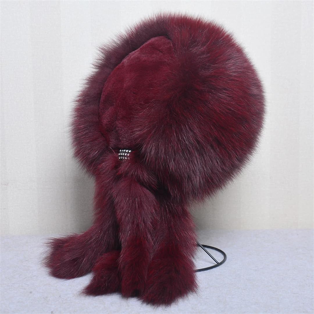 Cappello invernale da donna, alla moda, in finta pelliccia, per attività all'aperto, spesso e caldo, in finta pelliccia