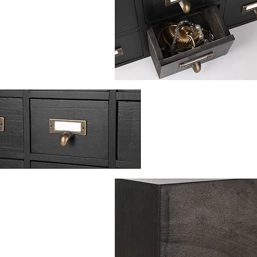 Miniatura 7 de PACKGILO Gabinete de boticario de 16 cajones con cajones, boticario de mesa, cofres y gabinetes de biblioteca, catálogo de tarjetas de biblioteca,