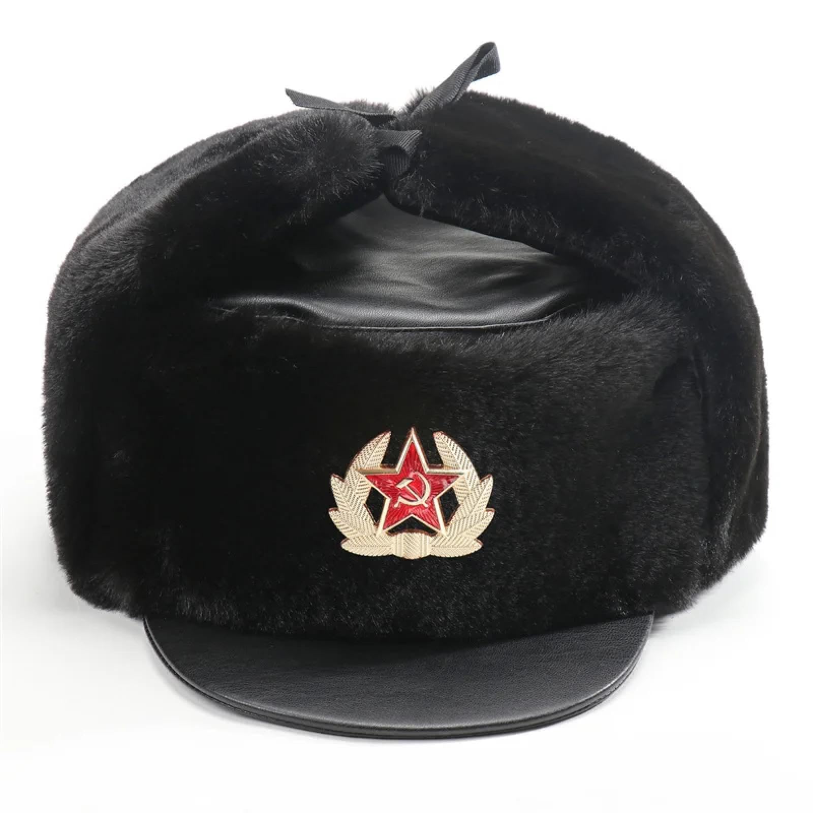 Gorros De Aviador Gorros De PU para Invierno Gorro Cálido para Nieve para Mujeres Y Hombres Gorros Térmicos con Orejeras Sombrero para Exteriores
