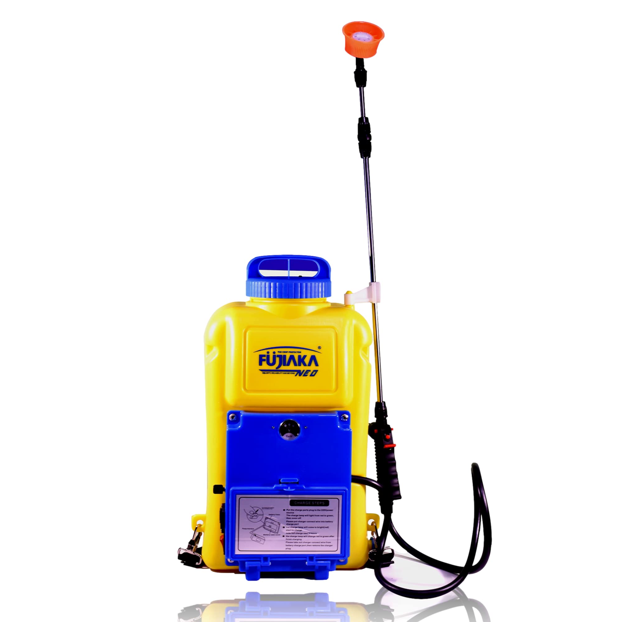 FUJIAKA NEO, Backpack, Knapsack Agricultural Sprayer Pump for Farm, Garden and Pest Control with 12V/8Ah Solid State Battery, 12 litres, Yellow (Pack of 1)-image-25