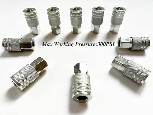 Miniatura 8 de Acoplador industrial hembra de latón de 14 pulgadas, accesorios de manguera de aire, roscas hembra de 14 pulgadas, acoplador de aire de conector