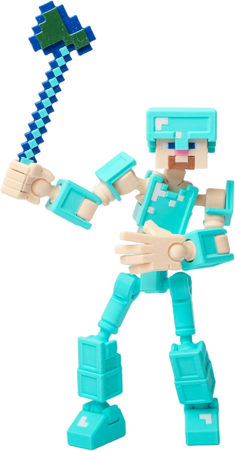 (Assembly Completed) Mini 13 Titans Action Figure, 8 inches, Strong Magnetic Accessories, 8 in 1, 3D Printed Robot Multi-Jointed Movable, Pixel-Style Cute Desktop Ornament