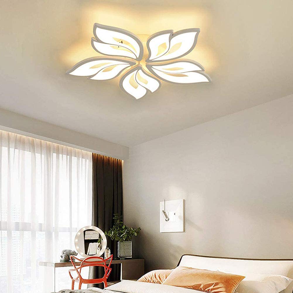 Blütenförmige LED-Deckenleuchte Mit Fernbedienung - Dimmbar, 58cm Ø, 32W, Für Wohnzimmer & Schlafzimmer