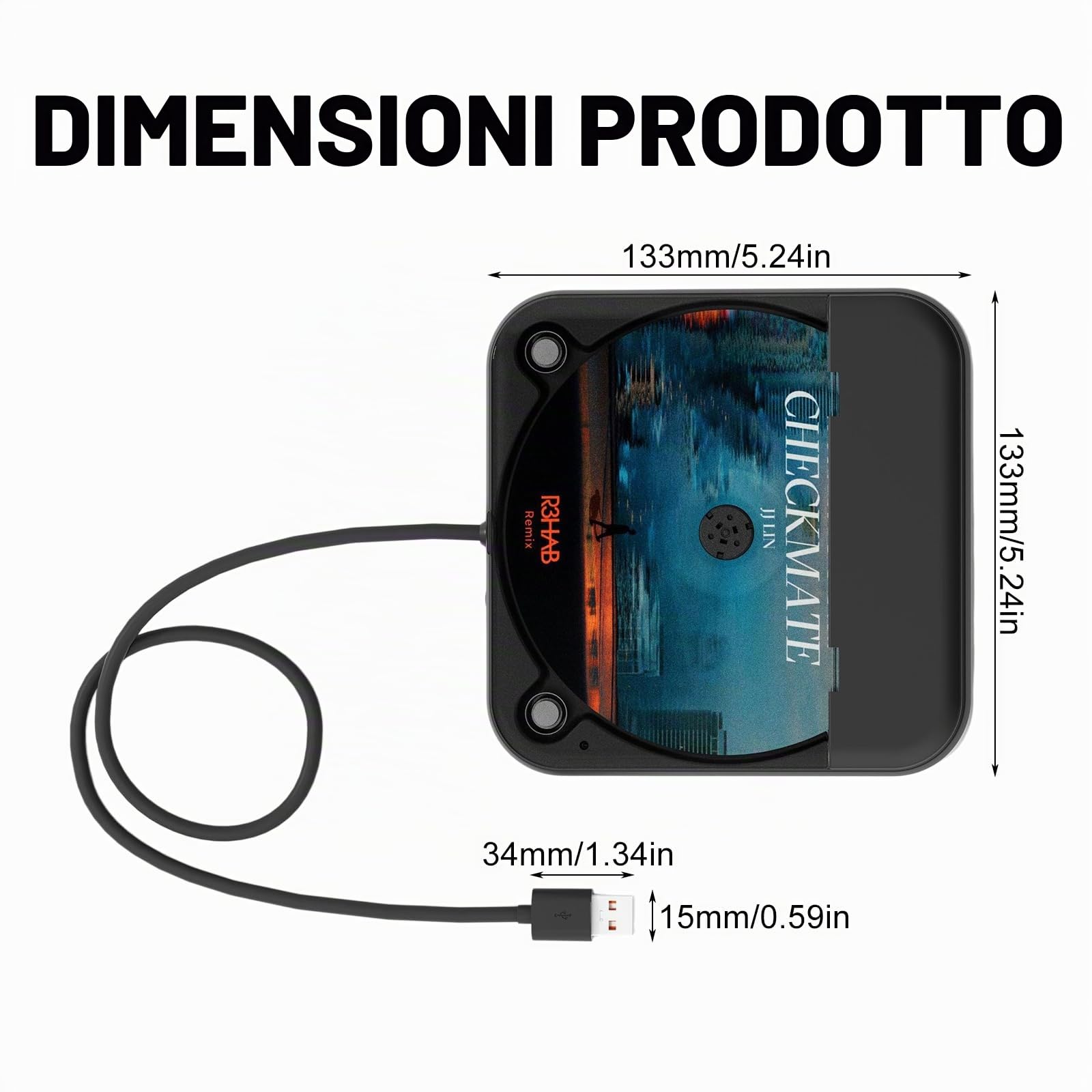 Lettore CD per auto con porta USB/AUX, lettore CD universale per auto, lettore CD esterno, compatibile con AutoRadio, lettore CD per veicoli, laptop, PC, TV, con cavo AUX, nero