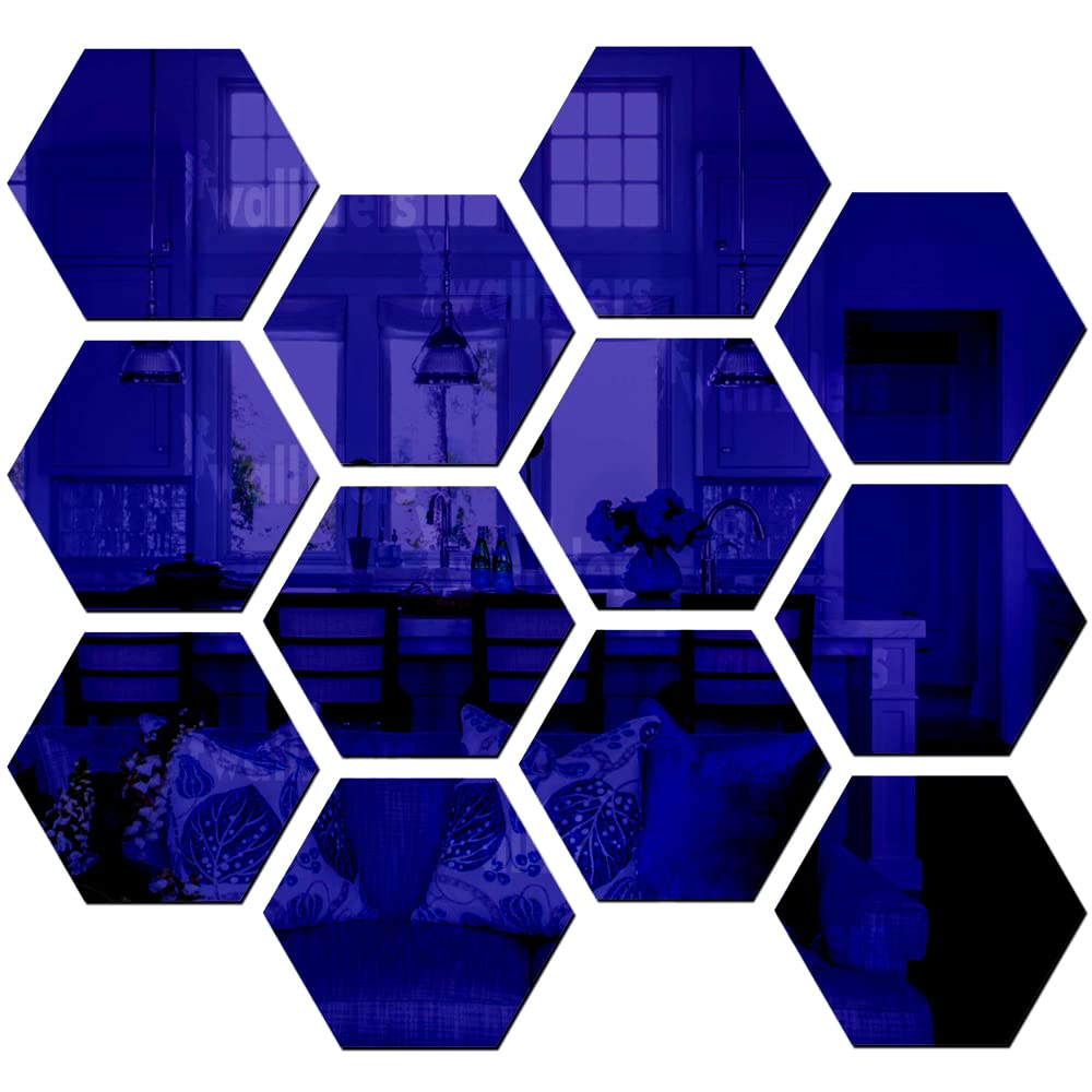 Wall1ders Wall1ders Big 12 Hexagon (Each Hexagon Size 17.3 cm x 15 cm) Hexagon mirror wall stickers, mirror stickers for wall, acrylic mirror wall decor sticker, wall mirror stickers, hexagonal mirror wall sticker., (Blue) (B0BTM1S5CS) Amazon Price History, Amazon Price Tracker
