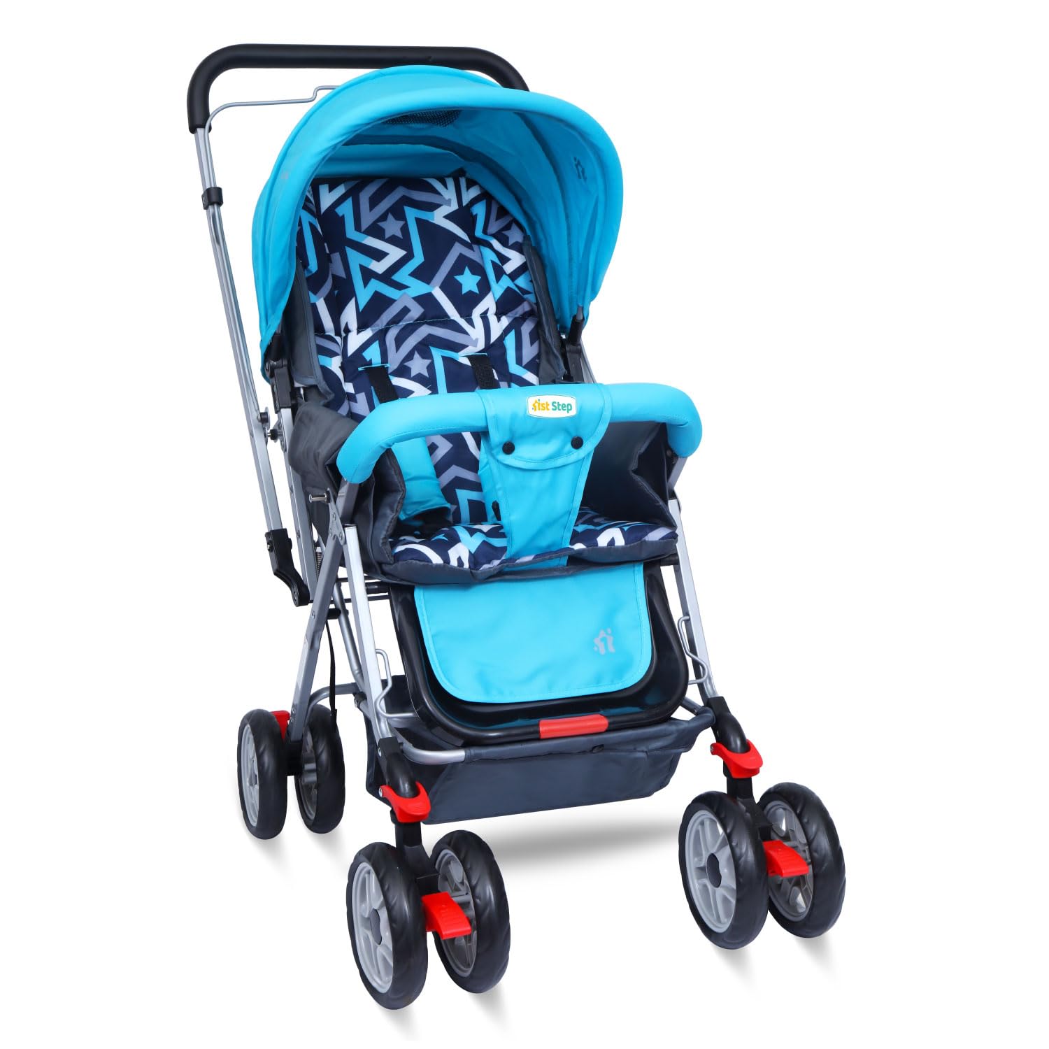 1st Step Yoyo Baby Stroller with 5 Point Safety Harness and Reversible Handlebar Stroller for Baby|360° Swivel Wheel|Large Storage Basket|Kids|Infants|New Born of 0 to 3 Years|Capacity 15kg (NBlue)-picture-38