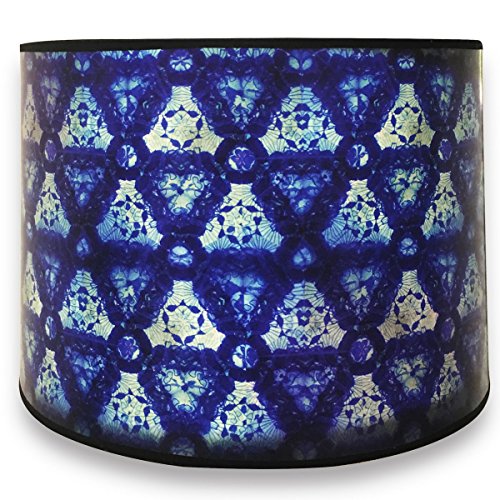 Image of Royal Designs, Inc. Trendy Decorative Handmade Drum Shade, Made in USA, 10in, HBC-8038-10, Blue Kaleidoscope