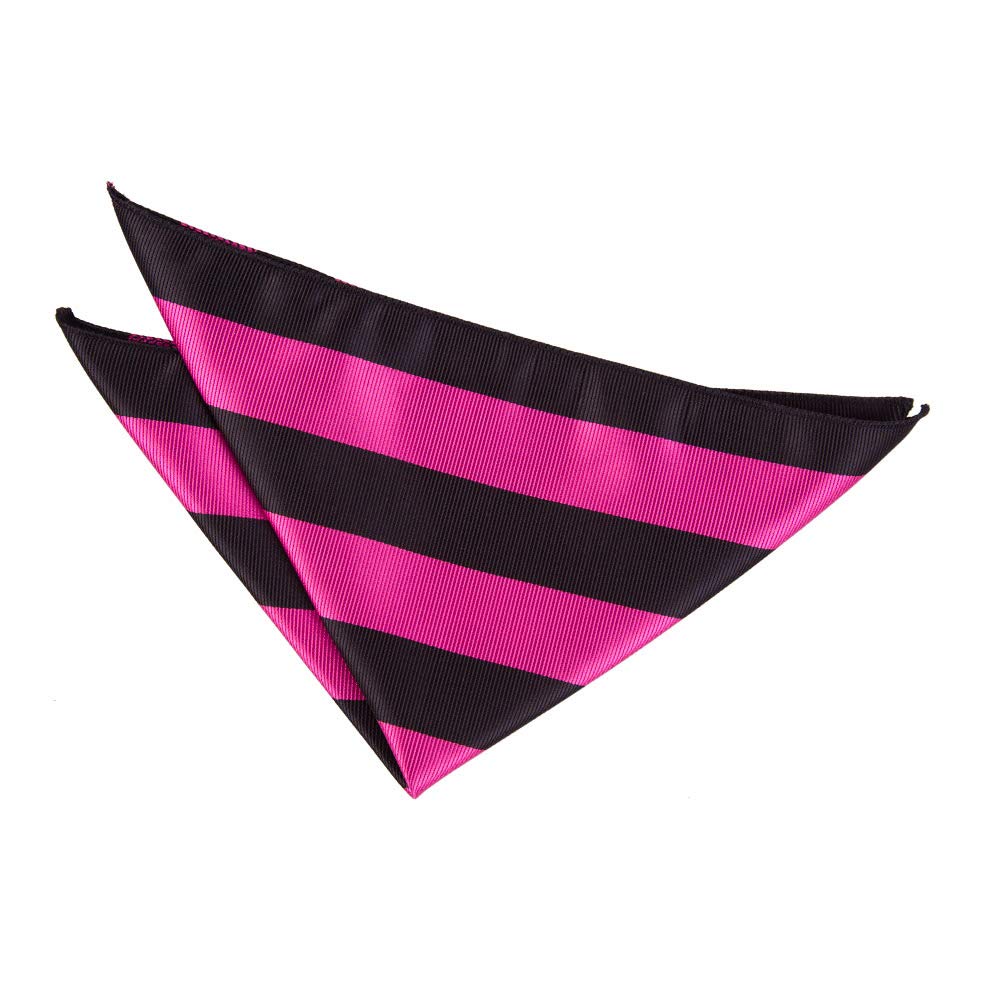 Dqt Men's Stripe Hot Pink & Black Pink Solid Plain Stripe Floral Paisley Polka Dot Pocket Square