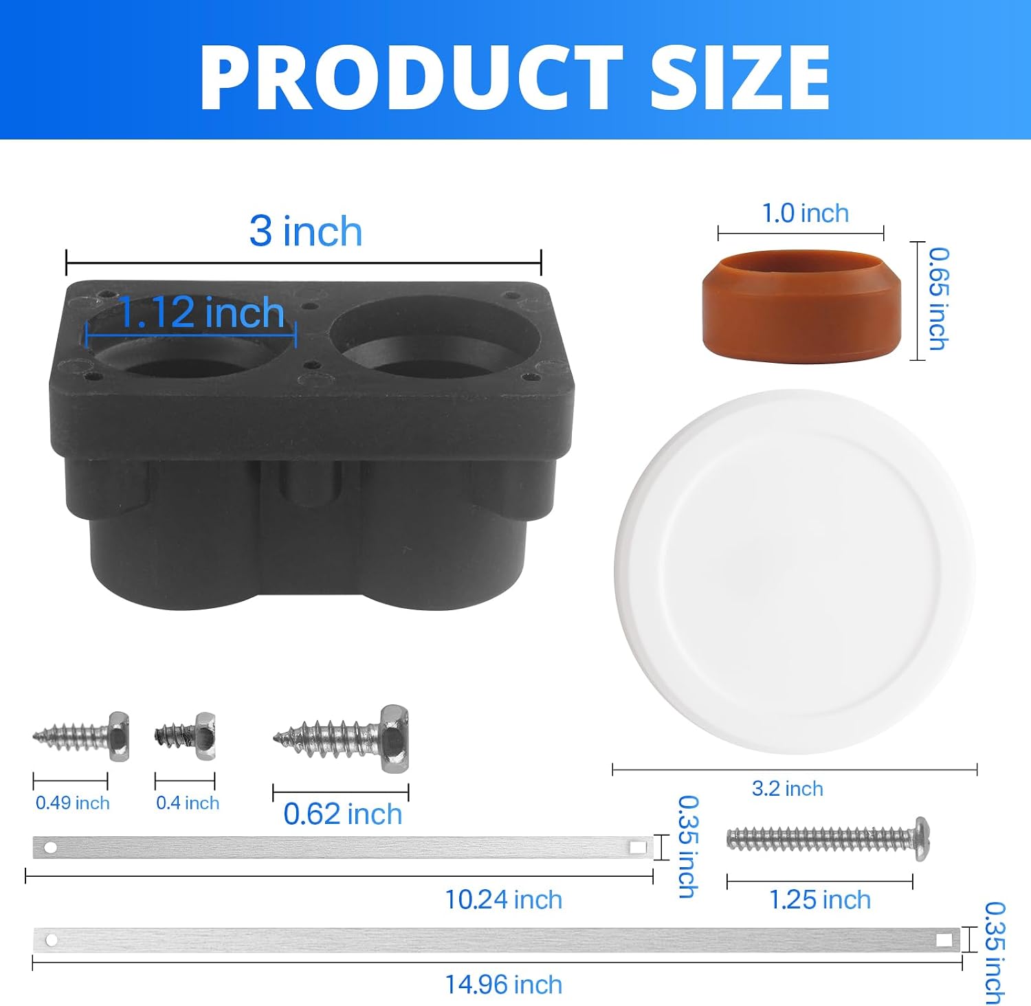 78077 Hot Tub Heater End Cap Kit Fits for Hot Spring, Limelight and Tiger River Hot Tub Heater 2 Barrel, Black