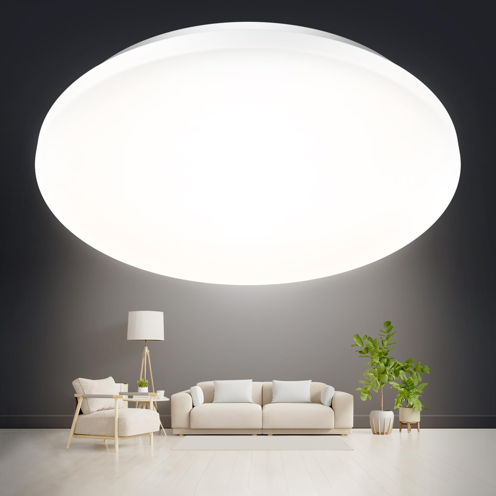 genatu Ceiling Light,18W,1800LM,4000K,Modern Dome Ceiling Lights,CRI＞80,No Flicker,Ceiling Lamp for Living Room,Bedroom,Hallway,Garage - Ø31cm