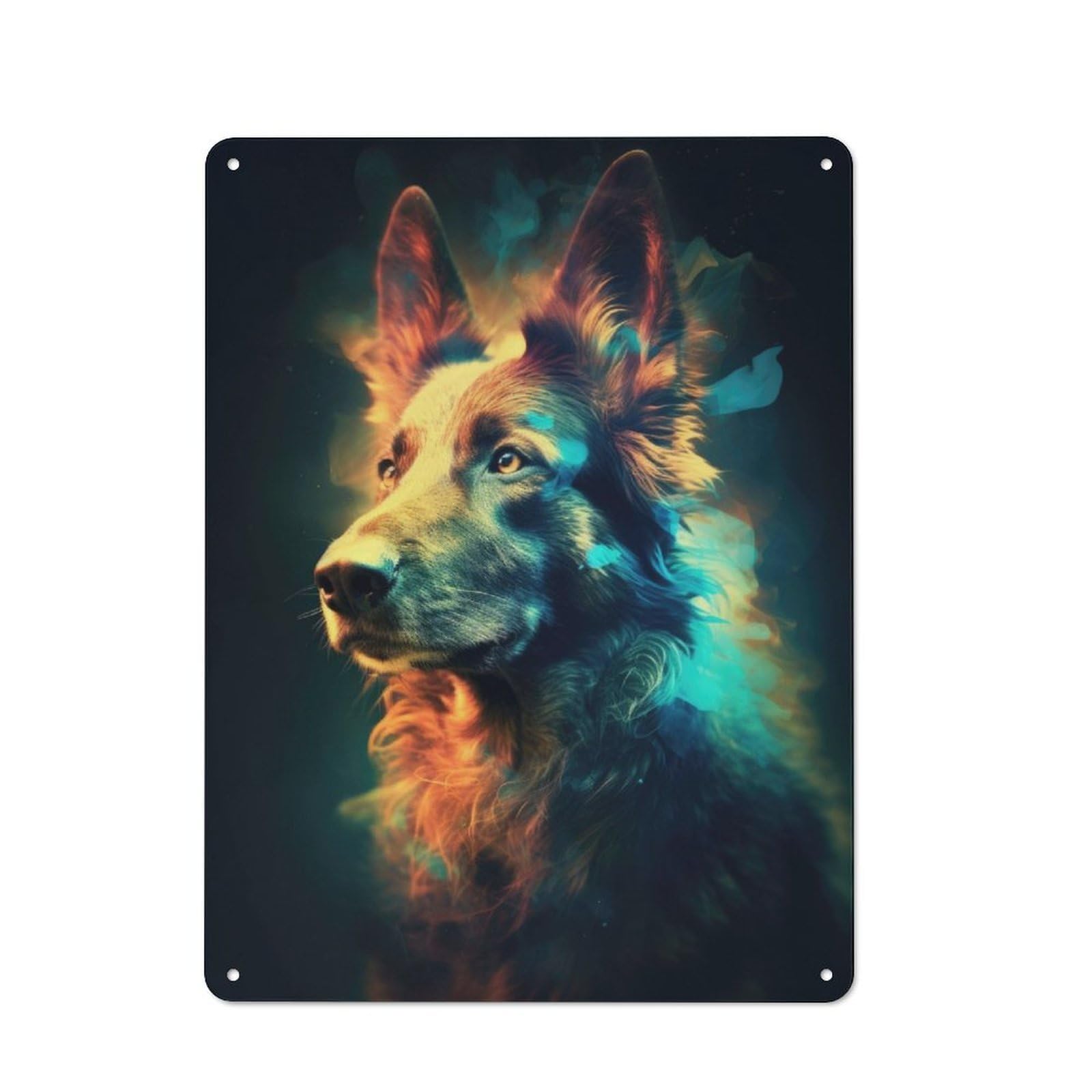 Junmoney German Shepherd Tin Sign 40X30cm With For Workshop Wall, Vintage Decor, For Metal Sign Collectors, For Garage And Workshop Walls