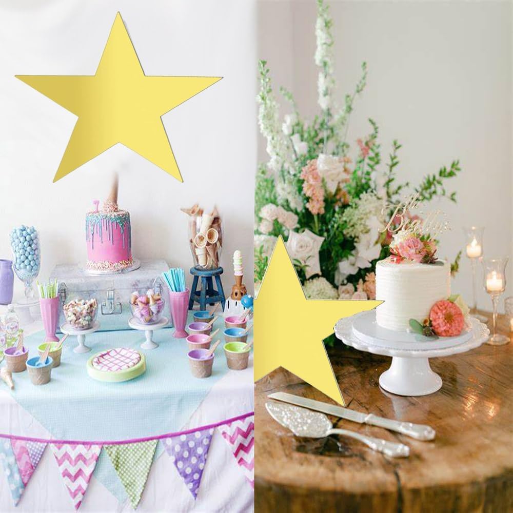 50 pezzi 28 cm Star Cutouts, Basicon, decorazioni a forma di stella di carta, a forma di stella, grande stella dorata, decorazione per tavola nera aula, parete per feste