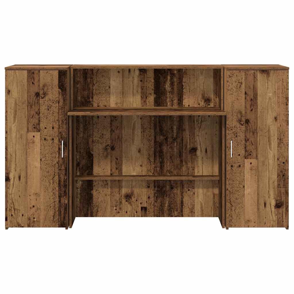 vidaXL Escritorio de recepción Madera vieja 180x50x103,5cm Madera de ingeniería, mostrador de recepción, recepción de salón, mostrador de bar de recepción