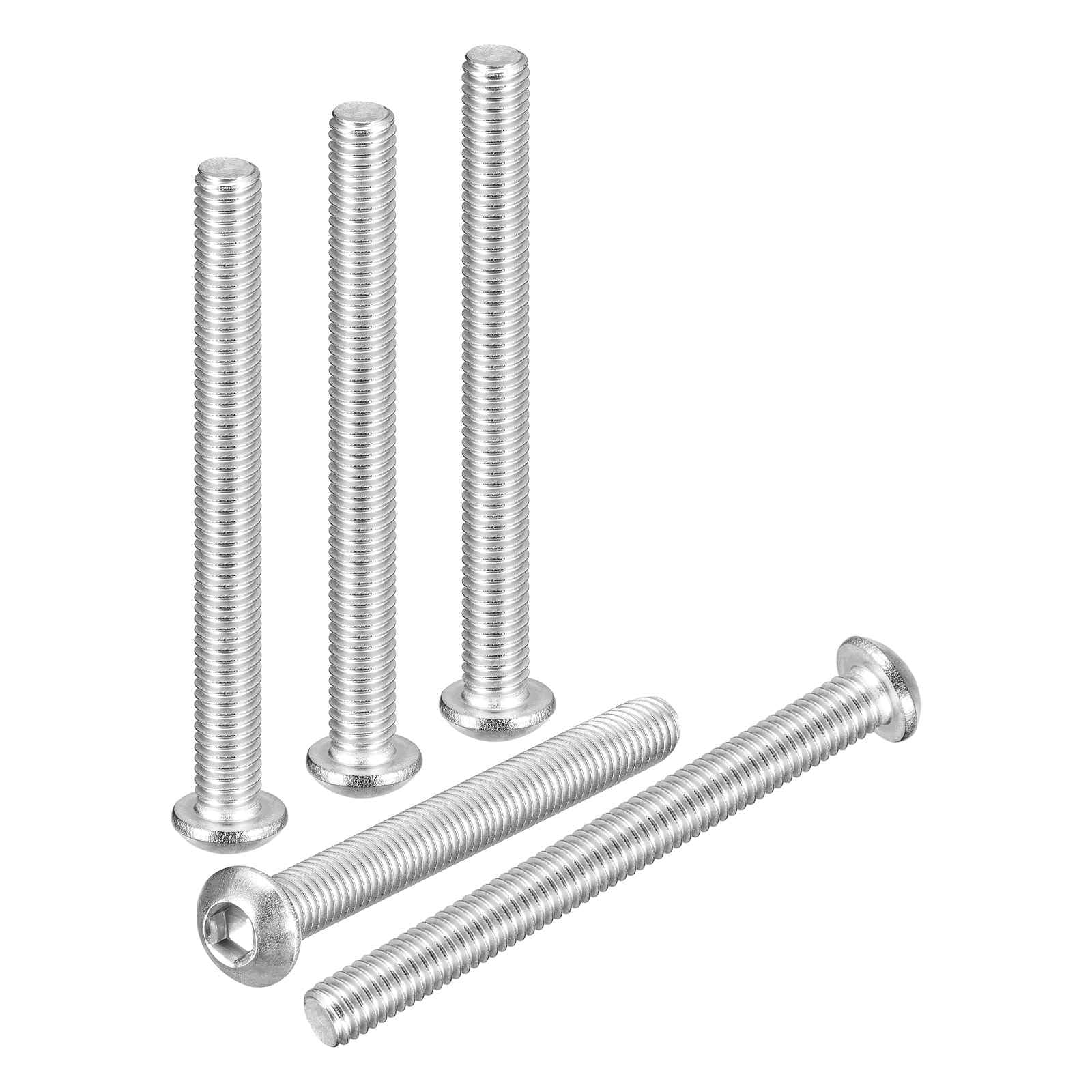 DTGN M6-1x55mm Button Head Socket Cap Screws - 20Pack - Good for Road Bicycle, Mountain Bike, Auto, Motorcycle - 304 Stainless Steel Whitewashed - Hex