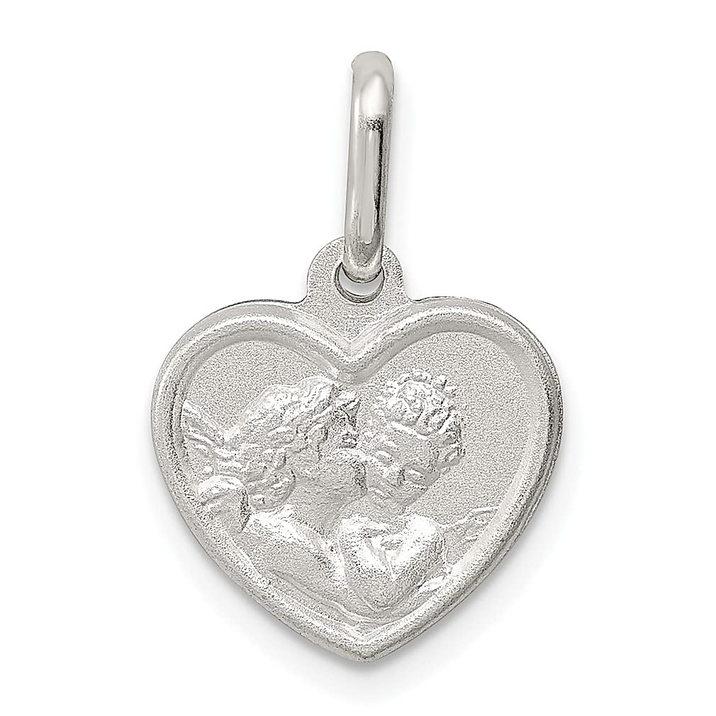ICE CARATS925 Sterling Silver Angel Heart Pendant Charm Necklace Religious Fine Jewelry Gifts For Women
