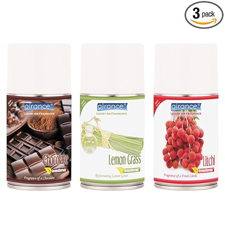Airance Air Freshener Refill Chocolate, Lemon Grass & Litchi - 250 ML - 3000+ Sprays - Fits Almost All The Dispensers