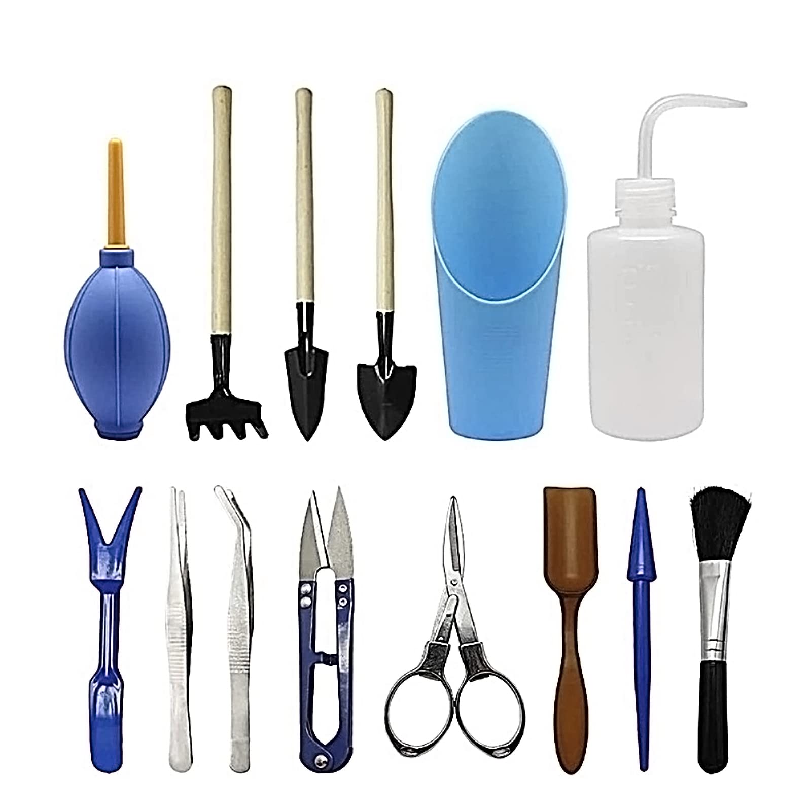 Ailgely Garden Planting Tool Set Miniature Fairy Mini Succulent Transplanting Gardening Hand Tools for Home Office Garden 14 PCS