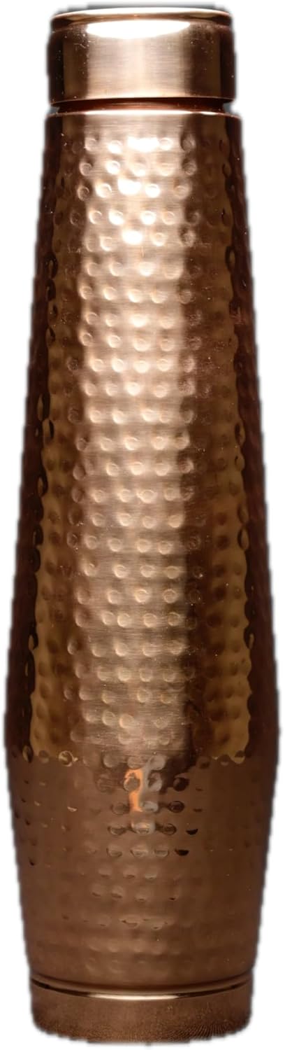 -ORRA-Aarogyam Back To the Roots -Hammered Finish 1000 ML (1L)-Designer Joint-Less Copper Water Bottle