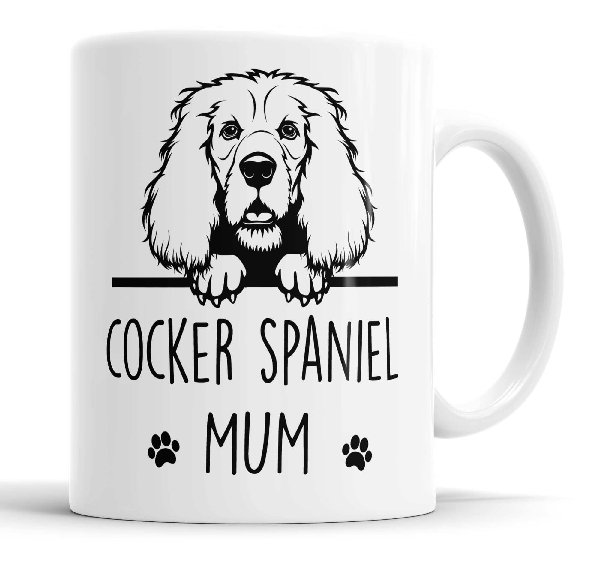 Faithful Prints Cocker Spaniel Mum Mug Pet Present Cocker Spaniel Dog Mum Dad Friend Joke Funny Gift Cup Birthday Christmas, Ceramic Mug