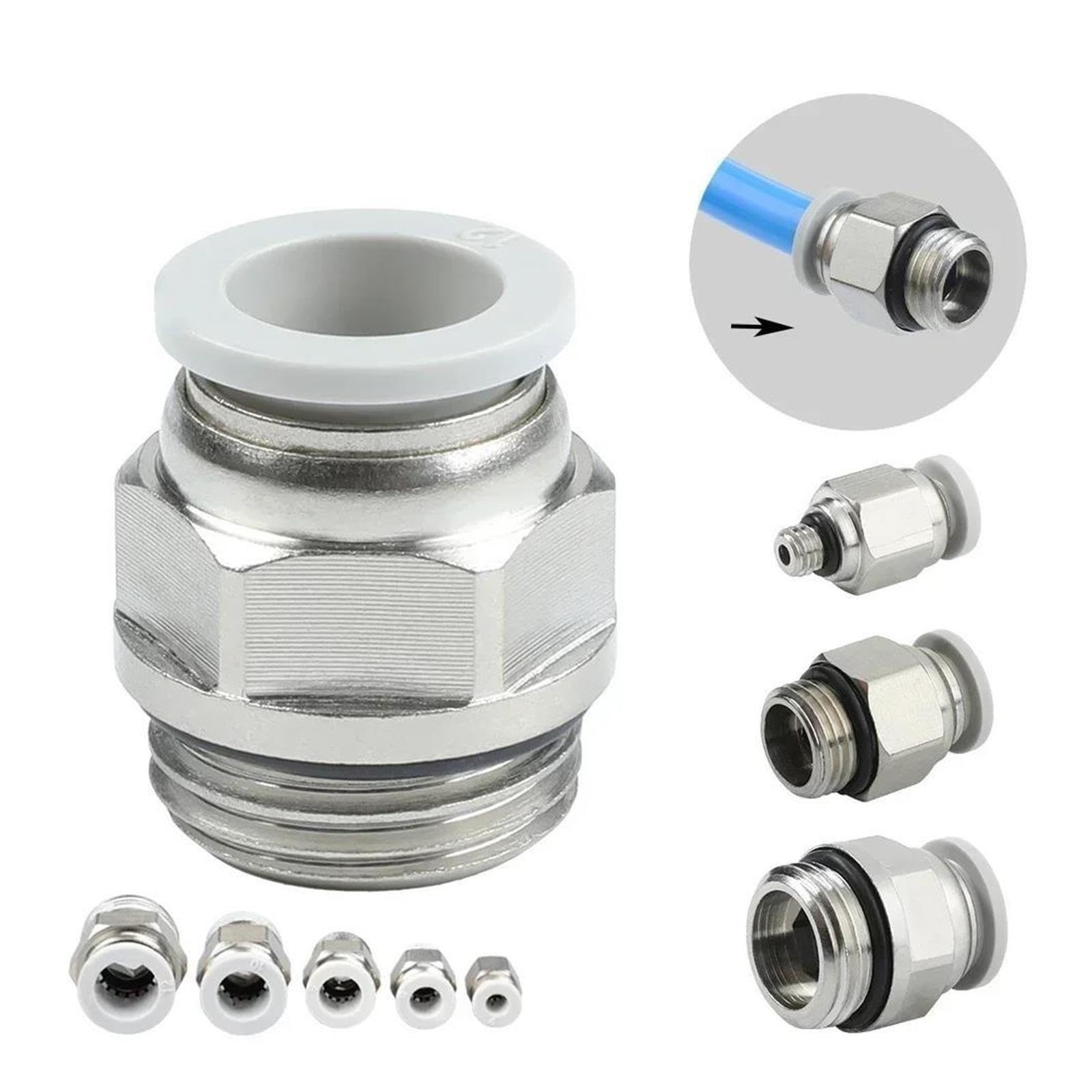10-teiliges Kunststoff-PC-Push-In-Pneumatik-Rohrverbinder-Set