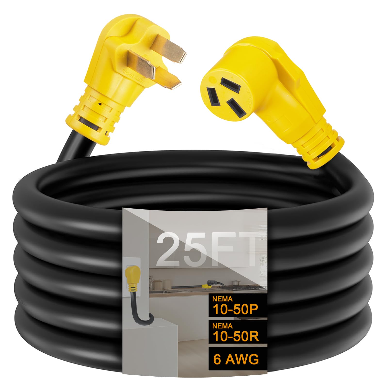 Suplevel 25ft 10-50 Range, Stove, Oven Extension Power Cord, STW 6
