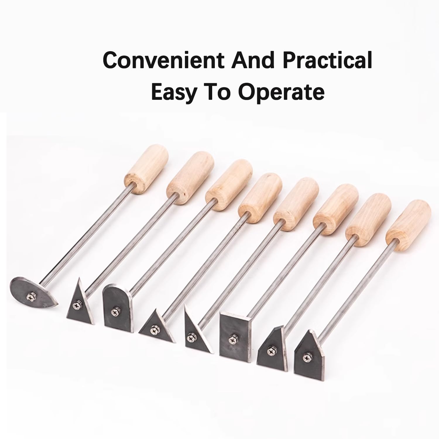 Lot de 8 outils de sculpture de poterie et de sculpture texturée – Manche en bois et lame en acier inoxydable pour moules à argile, céramique, loisirs créatifs