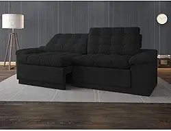 Sofá 4 Lugares Assento Retrátil e Reclinável Confort-legacy Sofas - Preto