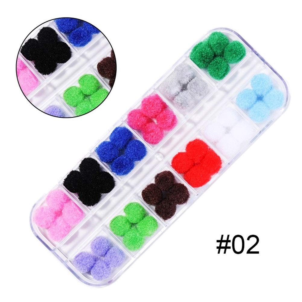 Sparkly 12 Grids Colorful Crystal Nail 3D Art Rhinestones Acrylic Nail Stones Beads Studs Flat Back Shiny Nails Art Decorations (Color : Pattern 9)