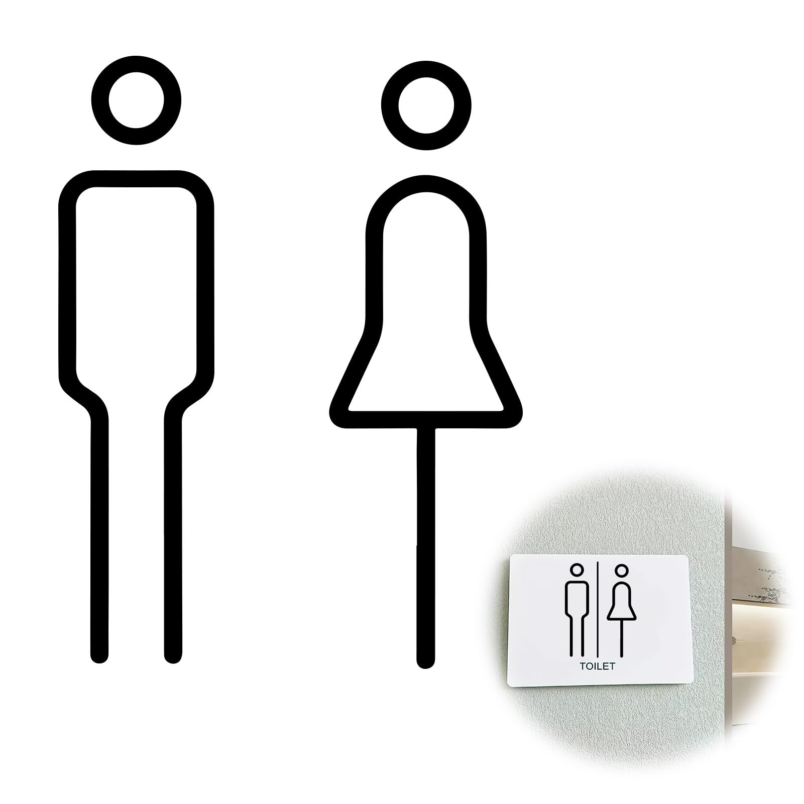 Targhette Incise Colorate Adesive "Toilette Donne - Foto 5