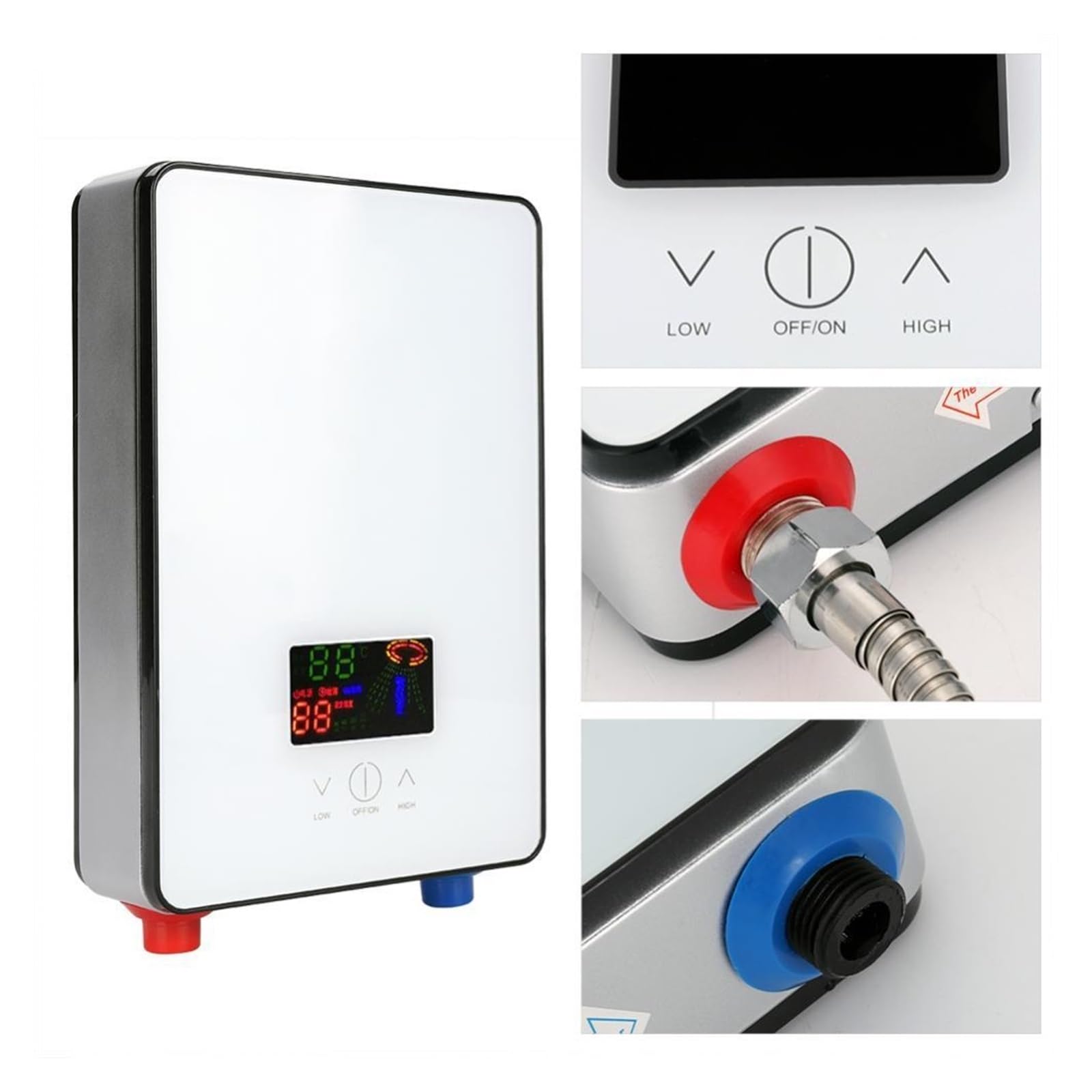 Podgrzewacz Ciepłej Wody Elektryczny 6500W Bezzbiornikowy Kocioł Natychmiastowy Łazienka Zestaw Prysznicowy Termostat Bezpieczny Inteligentny Automatica Domowa łazienka(Tree)