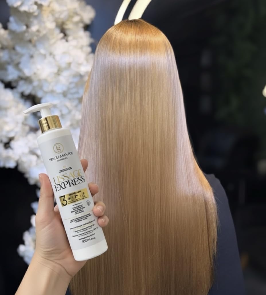 Lissage Express - Tenue jusqu’à 1 an - Lissage Brésilien Professionnel Sans Rinçage – Cheveux Lisses Rapidement en peu d'étapes – Sans Formol - Formule enrichie en actifs hautement nutritifs - 300ml