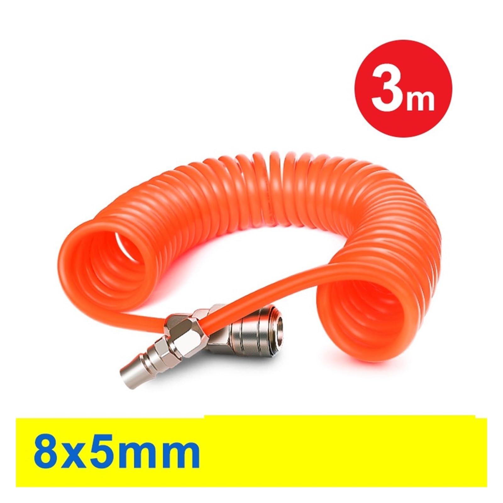 Tubo dell'aria,raccordi for tubi dell'aria, Tubo flessibile del compressore d'aria in poliuretano Tubo pneumatico in PU con raccordo PP20 + SP20 UE Connettori for tubi flessibili a molla da 8 mm x 5 m