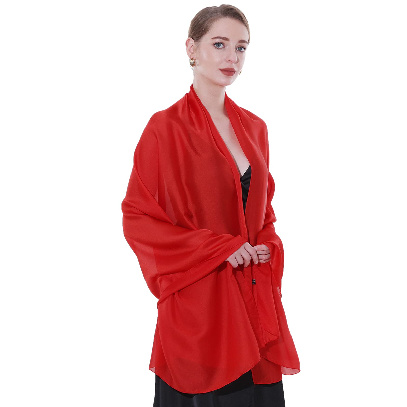 SWAT PANYWomens Scarf Pashmina Shawls and Wraps for Evening Dresses Like Chiffon Silk Scarf for Bridal Weddings