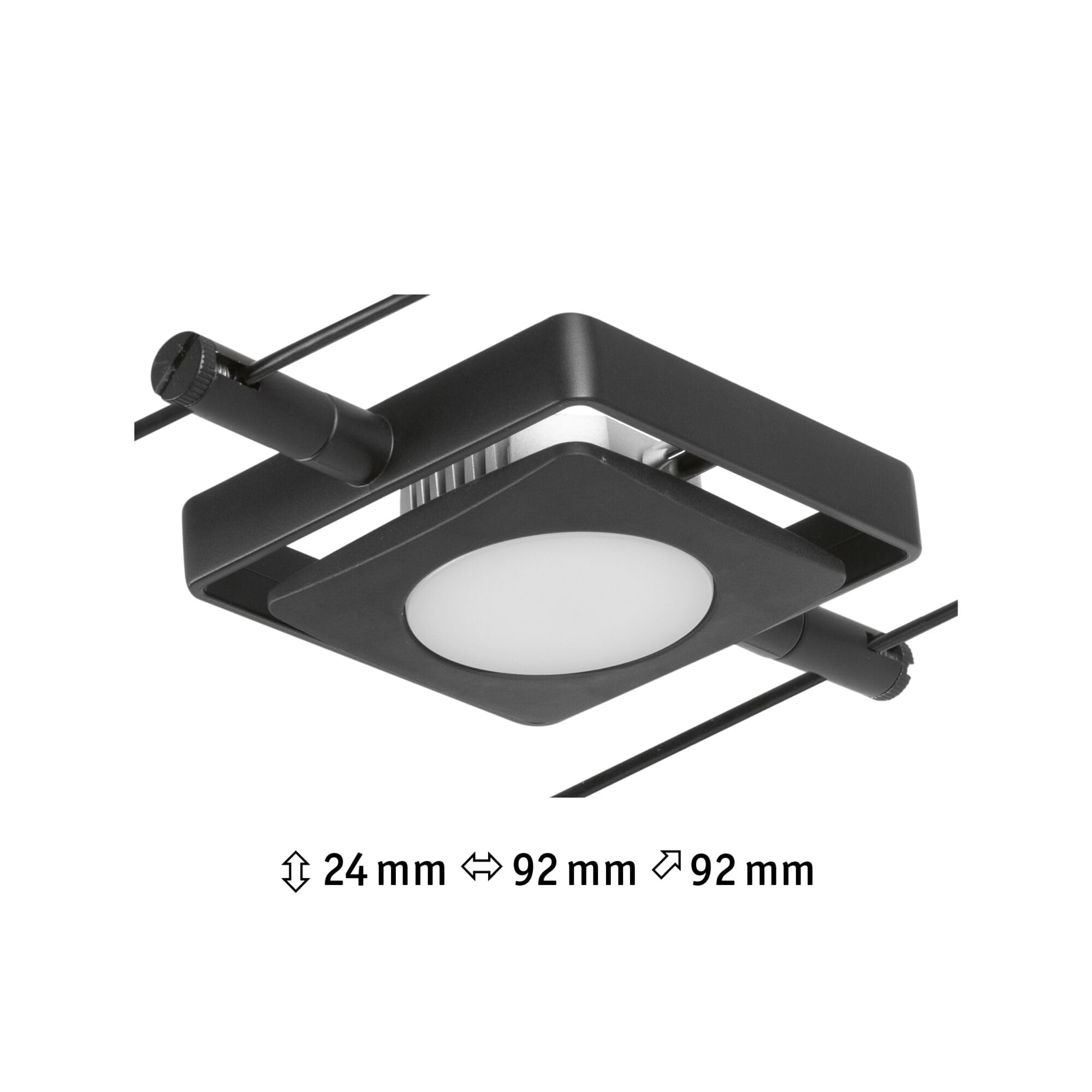 Paulmann 94425 Système de câble LED Corduo Spot MacLED DC, avec 1 ampoule de 4,5 W, extensible, noir mat, câble métallique chromé, 3000 K