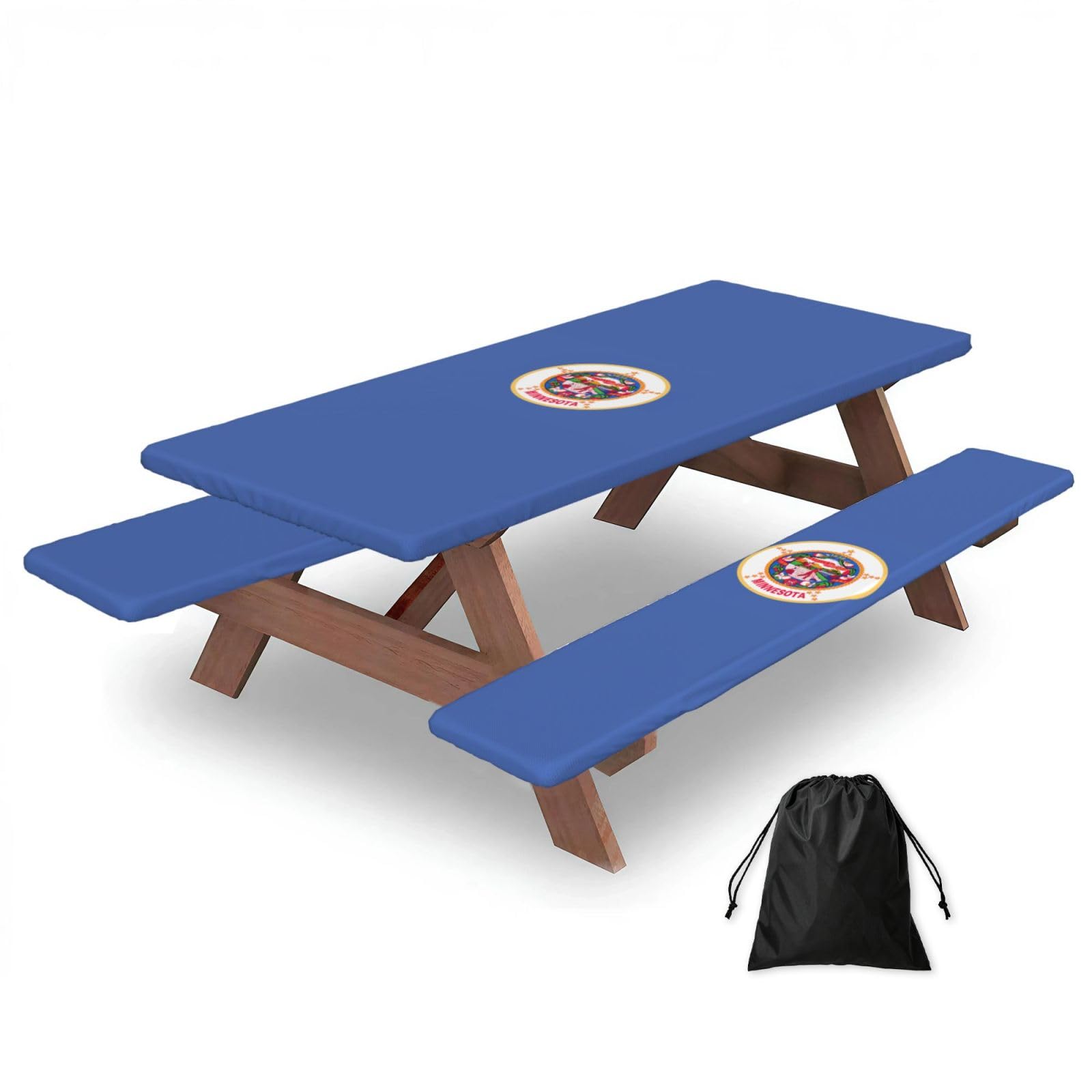 AYYQWE Minnesota State Flag Print Picnic Table Bench Cover Outdoor Garden Party Decor Daily Accessory Gift